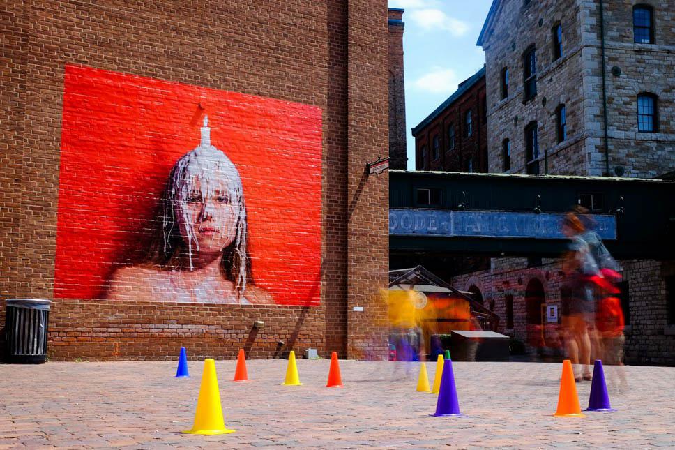 Photo title : Kids play time. Place : Distillery District, Toronto, CA